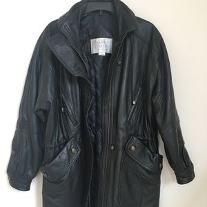 Vintage Black Genuine Lambskin Leather Jacket Coat